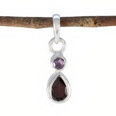 Multi Stone Delicate Mexican 925 Silver Toi et Moi multicolor Pendant