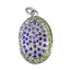 Multi Stone Edgy Middle Eastern Sterling Silver multiple multicolor Pendant