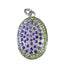 Multi Stone Essential Indian Silver multiple multicolor Pendant