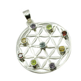 Multi Stone Statement Spanish 92.5 Silver Navratna Hazel Filigree multicolor Pendant Jewellery
