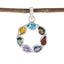 Multi Stone Dainty Mexican 925 Silver Hepta multicolor Pendant