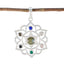 Multi Stone Classic American 92.5 Silver Hepta multicolor Pendant