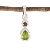 Multi Stone Minimalist Korean Silver Toi et Moi multicolor Pendant