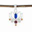 Multi Stone Dainty Russian Silver Hepta multicolor Pendant