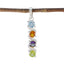 Multi Stone Delicate Russian 92.5 Silver quarter multicolor Pendant