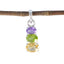 Multi Stone Minimalist Japanese Sterling Silver Trilogy multicolor Pendant