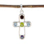 Multi Stone Dainty Russian 92.5 Silver quarter multicolor Pendant