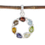 Multi Stone Dainty Latin American Silver Hepta multicolor Pendant