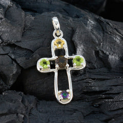 Flerfärgad Bella Armor hänge i marockanskt silver med flera stenar