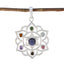 Multi Stone Classic Latin American 925 Silver Hepta multicolor Pendant