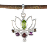 Multi Stone Dainty Turkish 92.5 Silver Hepta multicolor Pendant
