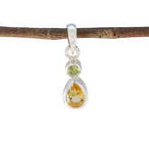 Multi Stone Minimalist Korean 925 Silver Toi et Moi multicolor Pendant