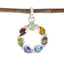 Multi Stone Dainty Egyptian 92.5 Silver Hepta multicolor Pendant