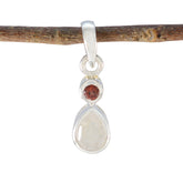 Multi Stone Minimalist Japanese 92.5 Silver Toi et Moi multicolor Pendant