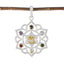 Multi Stone Classic Turkish 925 Silver Hepta multicolor Pendant