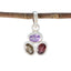 Multi Stone Elegant Japanese 925 Silver Trilogy multicolor Pendant