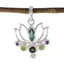 Multi Stone Dainty Russian Silver Hepta multicolor Pendant