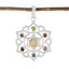 Multi Stone Classic Mexican Silver Hepta multicolor Pendant
