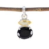 Multi Stone Delicate Russian Sterling Silver Toi et Moi multicolor Pendant