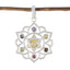 Multi Stone Classic Russian 925 Silver Hepta multicolor Pendant