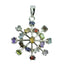 Multi Stone Eye-catching Turkish Silver multiple multicolor Pendant