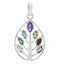Multi Stone Tiny Turkish 92.5 Silver Hepta multicolor Pendant