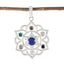 Multi Stone Classic Moroccan 925 Silver Hepta multicolor Pendant