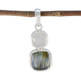 Multi Stone Whisper-thin Latin American 925 Silver Toi et Moi multicolor Pendant