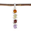 Multi Stone Delicate Egyptian Sterling Silver quarter multicolor Pendant