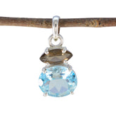 Multi Stone Delicate Egyptian 92.5 Silver Toi et Moi multicolor Pendant