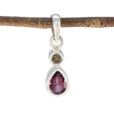 Multi Stone Minimalist Japanese Sterling Silver Toi et Moi multicolor Pendant