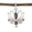 Multi Stone Dainty American Silver Hepta multicolor Pendant