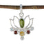 Multi Stone Dainty Russian 92.5 Silver Hepta multicolor Pendant