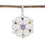 Multi Stone Classic Mexican 92.5 Silver Hepta multicolor Pendant