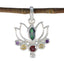 Multi Stone Dainty Moroccan Silver Hepta multicolor Pendant