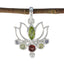 Multi Stone Dainty Egyptian Sterling Silver Hepta multicolor Pendant