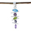 Multi Stone Tiny Moroccan 92.5 Silver Penta multicolor Pendant