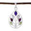 Multi Stone Tiny American Silver Hepta multicolor Pendant