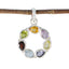 Multi Stone Dainty American Silver Hepta multicolor Pendant