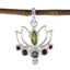 Multi Stone Dainty Russian 925 Silver Hepta multicolor Pendant