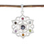 Multi Stone Classic Latin American 92.5 Silver Hepta multicolor Pendant