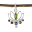 Multi Stone Dainty American 925 Silver Hepta multicolor Pendant