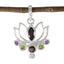 Multi Stone Dainty Moroccan 925 Silver Hepta multicolor Pendant