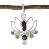 Multi Stone Dainty Moroccan 925 Silver Hepta multicolor Pendant