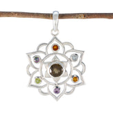 Multi Stone Classic Egyptian 925 Silver Hepta multicolor Pendant
