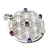 Dichiarazione di pietre multiple in argento francese con ciondolo multicolore in filigrana Lucy