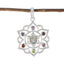 Multi Stone Classic Turkish 92.5 Silver Hepta multicolor Pendant