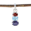 Multi Stone Minimalist Korean 925 Silver Trilogy multicolor Pendant
