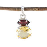 Multi Stone Delicate Mexican 925 Silver Toi et Moi multicolor Pendant