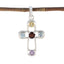Multi Stone Dainty Russian 925 Silver quarter multicolor Pendant